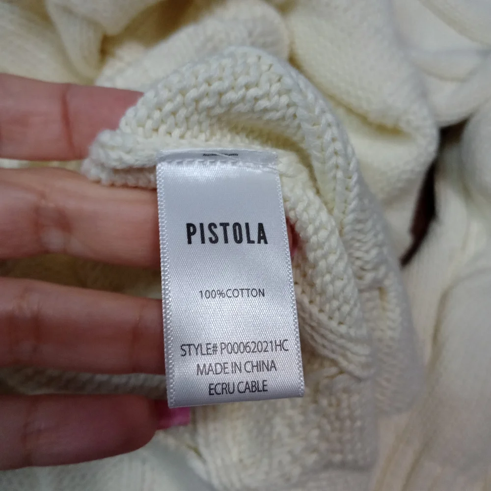 Pistola Eva Crew Neck Cable Knit Sweater